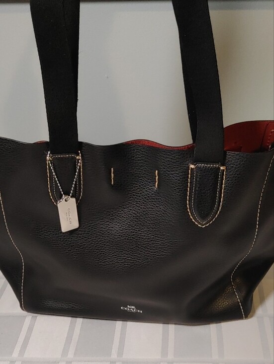 Coach Handbags - Coach Black Pebbled Leather Tote Bag